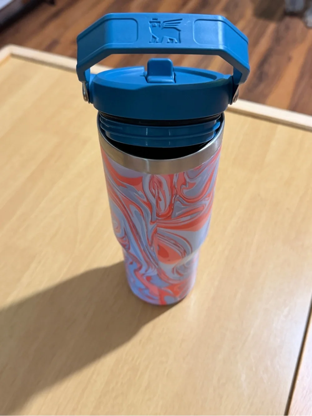 Stanley Swirl Travel Tumbler - Coral & Blue - Picture 7 of 8